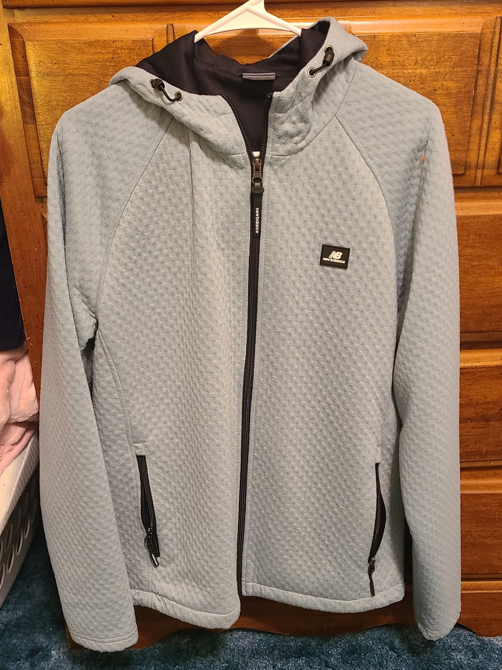 New Balance Womens Light Sage Quilted Hooded Jacket